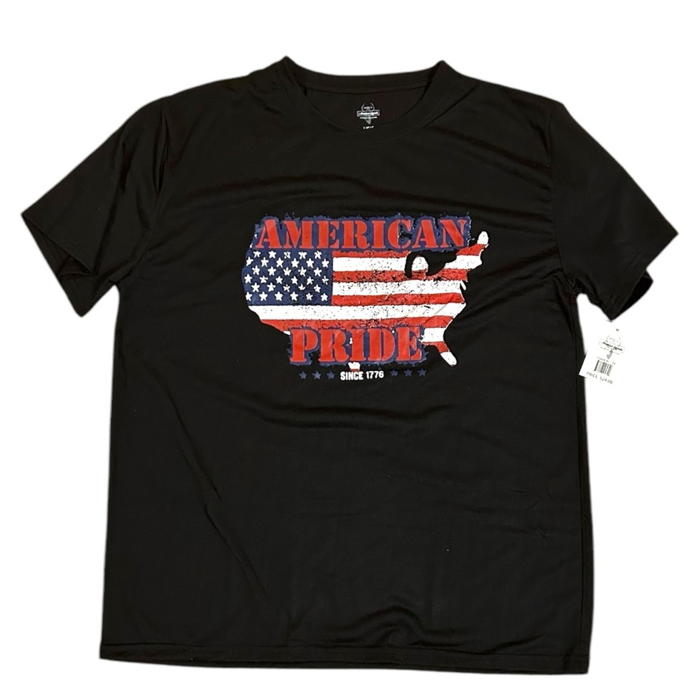 NWT American Legends T-Shirt Black Men’s Large American Flag Pride Patriotic New